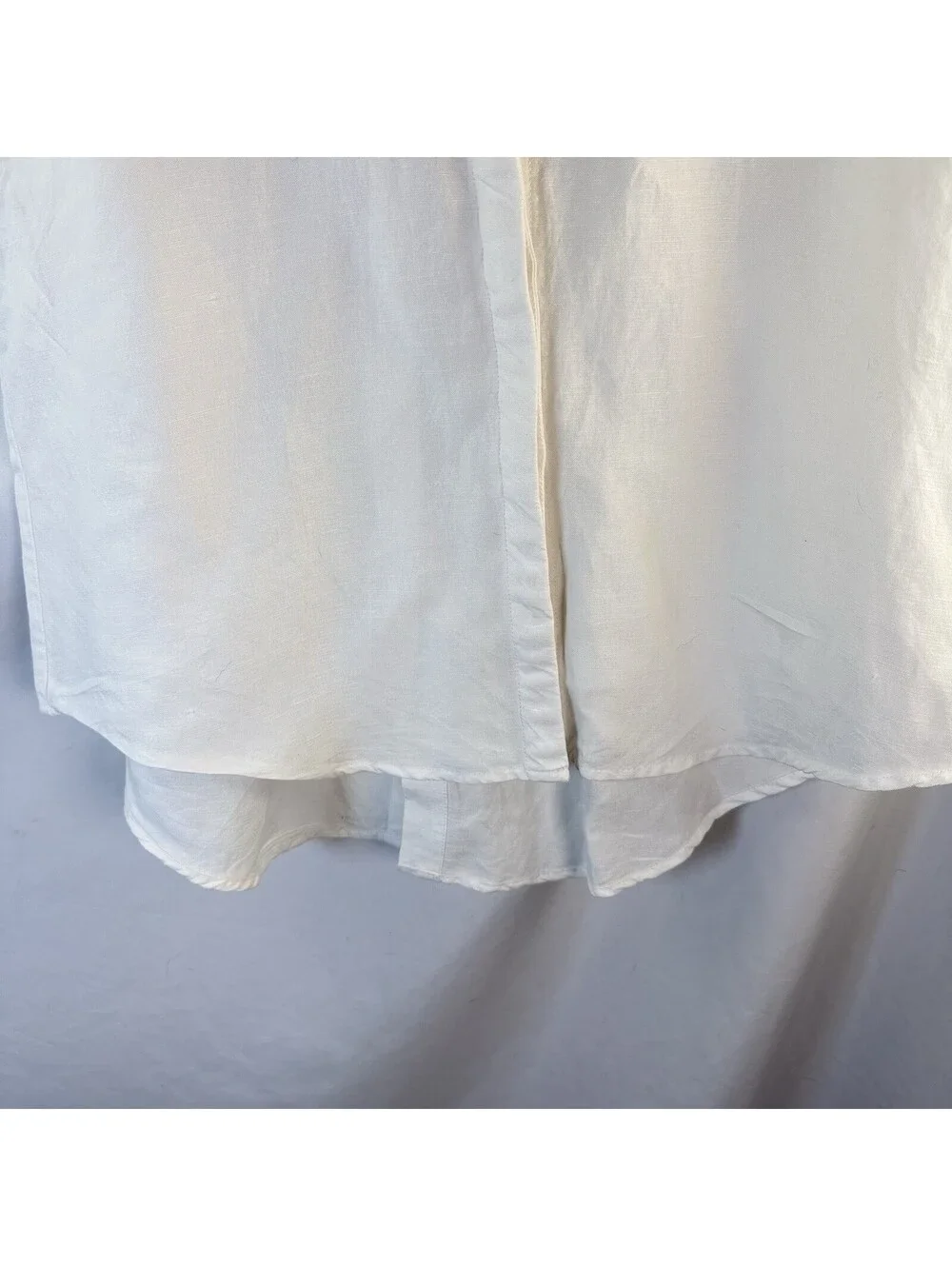 Grace Elements Linen Blend Collared White Sleeveless Button Down Shirt Large - Picture 3 of 8